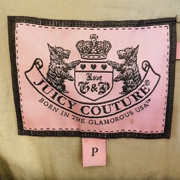 JUICY Couture Tan Trench Cotton Y2K Double Breasted Neutral Trench Coat SZ S - Picture 3 of 12